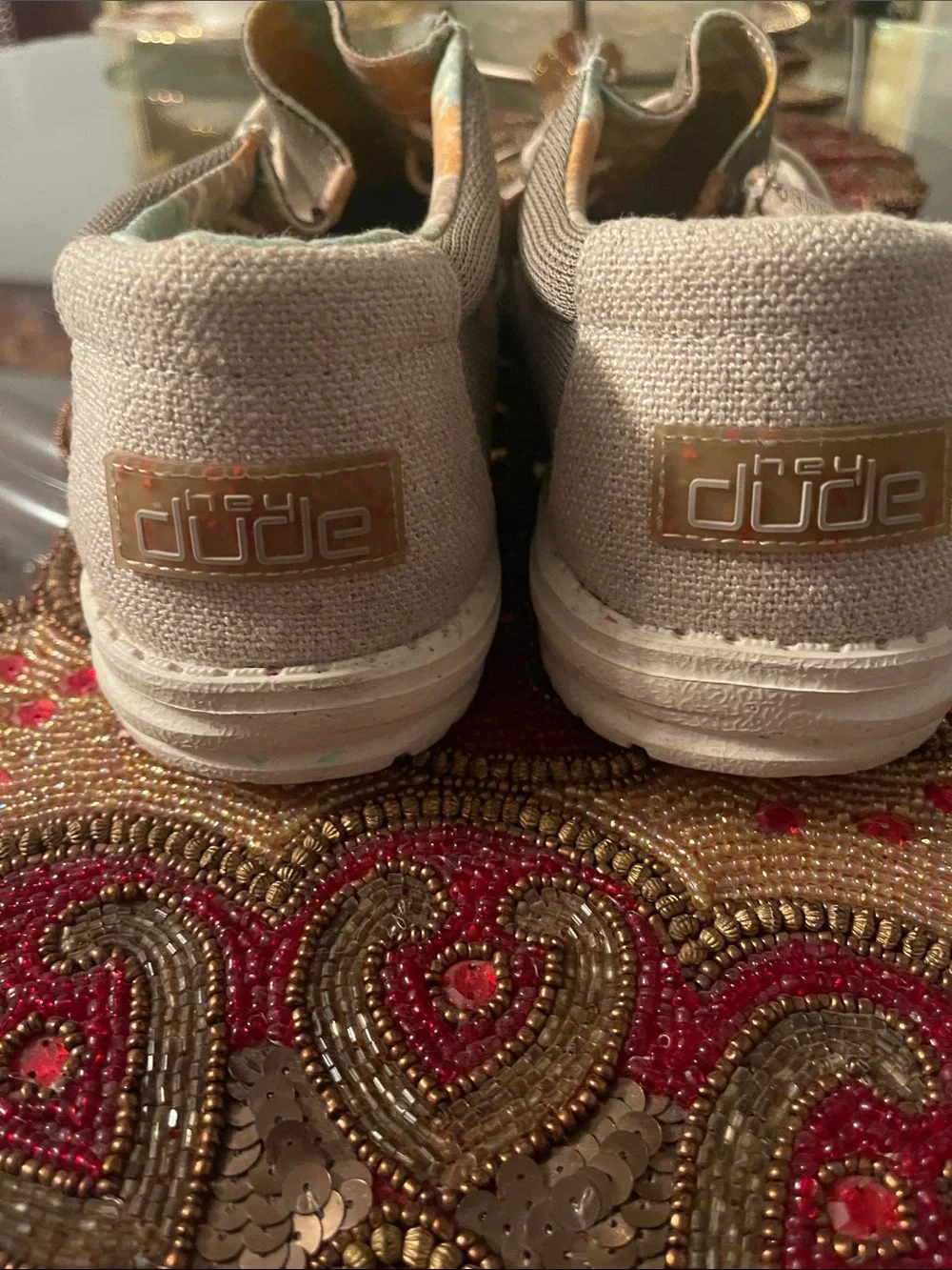Hey Dude Men's Slip-On Loafers in Taupe